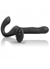 Черный безремневой страпон с вибрацией и возвратно-поступательными движениями - 24 см. - Ibiza - купить с доставкой в Рубцовске