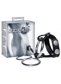 Подхват для мошонки с 3 съемными эрекционными кольцами Leder-Riemen - Orion - в Рубцовске купить с доставкой