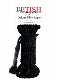 Черная веревка для фиксации Deluxe Silky Rope - 9,75 м. - Pipedream - купить с доставкой в Рубцовске