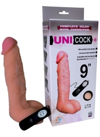 Фаллическая насадка Харнесс UNICOCK 9  с вибрацией - 24 см. - LOVETOY (А-Полимер) - купить с доставкой в Рубцовске