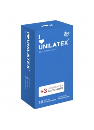 Классические презервативы Unilatex Natural Plain - 12 шт. + 3 шт. в подарок - Unilatex - купить с доставкой в Рубцовске