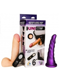 Вибрострапон с двумя насадками UniStrap - 18 и 18 см. - LOVETOY (А-Полимер) - купить с доставкой в Рубцовске