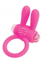 Розовое эрекционное виброкольцо A-toys с ушками - A-toys - в Рубцовске купить с доставкой