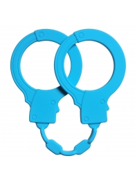 Голубые силиконовые наручники Stretchy Cuffs Turquoise - Lola Games - купить с доставкой в Рубцовске