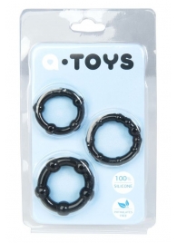 Набор из 3 чёрных эрекционных колец A-toys - A-toys - в Рубцовске купить с доставкой
