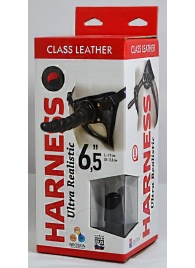Насадка-фаллоимитатор на кожаных трусиках Harness Ultra Realistic 6,5  - 18,5 см. - LOVETOY (А-Полимер) - купить с доставкой в Рубцовске