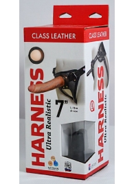 Насадка-фаллоимитатор на кожаных трусиках Harness Ultra Realistic 7  - 18 см. - LOVETOY (А-Полимер) - купить с доставкой в Рубцовске