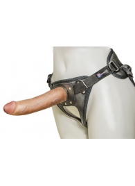 Насадка-фаллоимитатор на кожаных трусиках Harness Ultra Realistic 7  - 18 см. - LOVETOY (А-Полимер) - купить с доставкой в Рубцовске