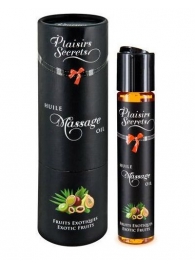 Массажное масло с ароматом экзотических фруктов Huile de Massage Gourmande Fruits Exotiques - 59 мл. - Plaisir Secret - купить с доставкой в Рубцовске