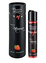 Массажное масло с ароматом клубники Huile de Massage Gourmande Fraise des Bois - 59 мл. - Plaisir Secret - купить с доставкой в Рубцовске