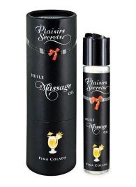 Массажное масло с ароматом пина колады Huile de Massage Gourmande Pina Colada - 59 мл. - Plaisir Secret - купить с доставкой в Рубцовске