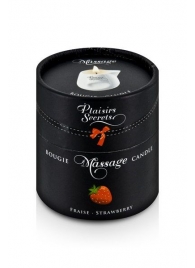 Массажная свеча с ароматом клубники Bougie de Massage Gourmande Fraise - 80 мл. - Plaisir Secret - купить с доставкой в Рубцовске