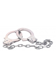 Наручники из металла с длинной цепочкой CHROME HANDCUFFS METAL HANDCUFFS W. KEY - NMC - купить с доставкой в Рубцовске