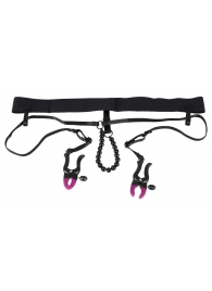 Трусики с зажимами для половых губ и бусинками для массажа промежности - Orion - купить с доставкой в Рубцовске