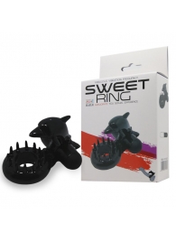 Чёрное эрекционное виброкольцо Sweet Ring с дельфинчиком - Baile - в Рубцовске купить с доставкой
