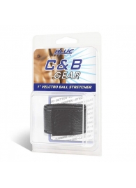 Чёрная утяжка на мошонку 1  Velcro Ball Stretcher - BlueLine - купить с доставкой в Рубцовске