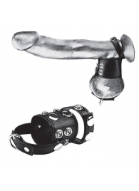 Утяжка на пенис и мошонку Cock Ring With 1.5  Ball Stretcher And Optional Weight Ring - BlueLine - купить с доставкой в Рубцовске