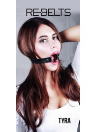 Чёрный кожаный чокер-кляп Tyra Black - Rebelts - купить с доставкой в Рубцовске