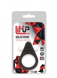 Чёрное эрекционное кольцо LIT-UP SILICONE STIMU RING 1 BLACK - Dream Toys - в Рубцовске купить с доставкой