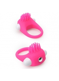 Розовое эрекционное кольцо с щеточкой LIT-UP SILICONE STIMU RING 5 - Dream Toys - в Рубцовске купить с доставкой