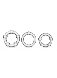 Набор из 3 прозрачных эрекционных колец Stay Hard Beaded Cockrings - Blush Novelties - в Рубцовске купить с доставкой