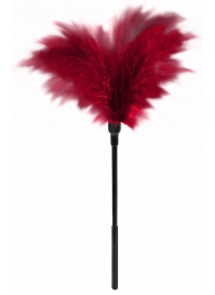 Пластиковая метелочка с красными пёрышками Small Feather Tickler - 32 см. - Blush Novelties - купить с доставкой в Рубцовске