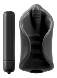Чёрный мастурбатор Vibrating Silicone Stimulator с вибрацией - Pipedream - в Рубцовске купить с доставкой