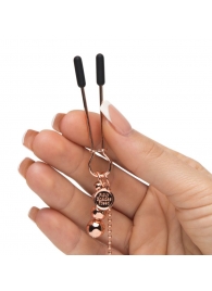 Золотистые зажимы для сосков и клитора All Sensation Nipple and Clitoral Chain - Fifty Shades of Grey - купить с доставкой в Рубцовске