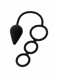 Тройное эрекционное кольцо с анальным хвостом Drop M-size - Erotist Adult Toys - в Рубцовске купить с доставкой