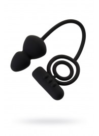 Чёрное эрекционное кольцо с вибростимулятором и анальным хвостом - Erotist Adult Toys - в Рубцовске купить с доставкой