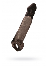 Чёрная насадка на пенис Tс подхватом - 19,5 см. - ToyFa - в Рубцовске купить с доставкой