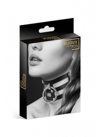 Чёрный тройной чокер с большим кольцом - Bijoux Pour Toi - купить с доставкой в Рубцовске