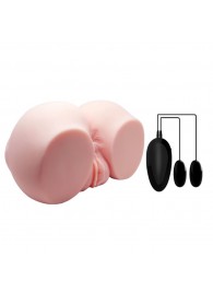 Телесный мастурбатор с двумя любовными тоннелями и вибрацией - Baile - в Рубцовске купить с доставкой