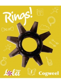 Чёрное эрекционное кольцо Rings Cogweel - Lola Games - в Рубцовске купить с доставкой