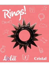 Чёрное эрекционное кольцо Rings Cristal - Lola Games - в Рубцовске купить с доставкой