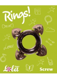 Чёрное эрекционное кольцо Rings Screw - Lola Games - в Рубцовске купить с доставкой