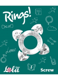 Прозрачное эрекционное кольцо Rings Screw - Lola Games - в Рубцовске купить с доставкой