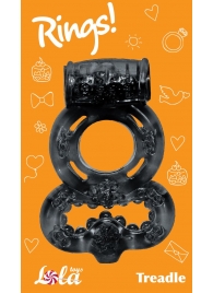 Чёрное эрекционное кольцо Rings Treadle с подхватом - Lola Games - в Рубцовске купить с доставкой