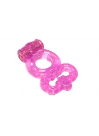 Розовое эрекционное кольцо Rings Treadle с подхватом - Lola Games - в Рубцовске купить с доставкой