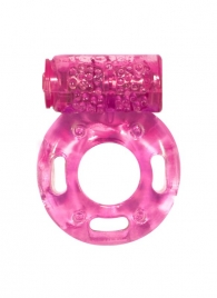 Розовое эрекционное кольцо с вибрацией Rings Axle-pin - Lola Games - в Рубцовске купить с доставкой