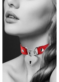 Красный чокер с замком в форме сердца - Bijoux Pour Toi - купить с доставкой в Рубцовске