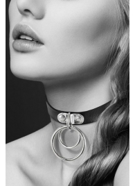 Черный чокер с двумя кольцами - Bijoux Pour Toi - купить с доставкой в Рубцовске