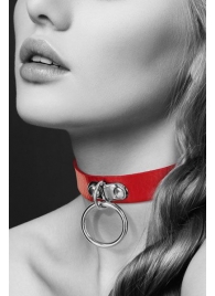 Красный узенький чокер с кольцом - Bijoux Pour Toi - купить с доставкой в Рубцовске
