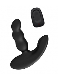 Черный силиконовый стимулятор простаты Levett Nitoc с пультом ДУ - Levett - в Рубцовске купить с доставкой