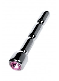 Серебристый уретральный плаг со стразом - 7 см. - ToyFa - купить с доставкой в Рубцовске