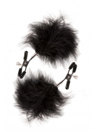 Зажимы для сосков с пухом FEATHERED NIPPLE CLAMPS - Blush Novelties - купить с доставкой в Рубцовске