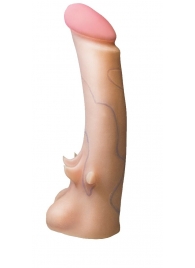 Телесная насадка REAL Standard с усиками на основании - 19 см. - LOVETOY (А-Полимер) - купить с доставкой в Рубцовске