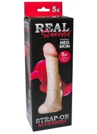Реалистичная насадка с мошонкой REAL Standard - 18 см. - LOVETOY (А-Полимер) - купить с доставкой в Рубцовске