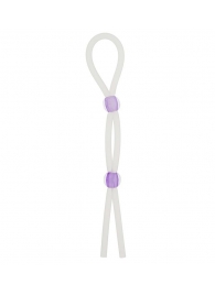 Прозрачное эрекционное кольцо-лассо SILICONE LASSO COCK RING DUAL BEADS - NMC - в Рубцовске купить с доставкой