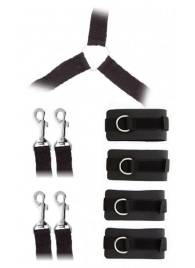 Комплект наручников и поножей LUXURIOUS BED RESTRAINT CUFF SET - Blush Novelties - купить с доставкой в Рубцовске